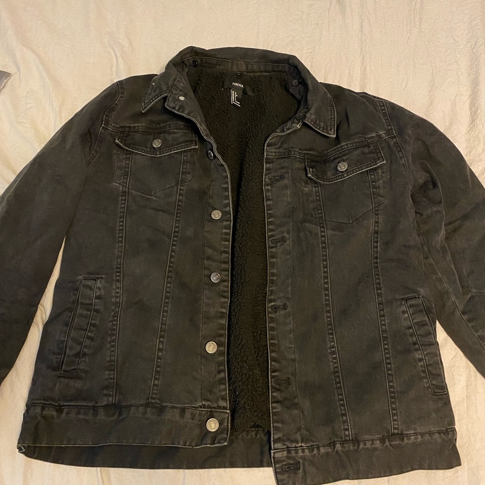 Forever 21 Fleece Jean Jacket